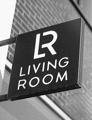living room logo restaurant
